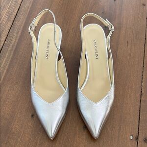 Sarah Flint Silver Emma Slingback Heels